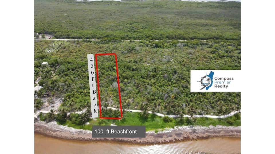 0.9 acre of Beachfront for sale North Ambergris Caye