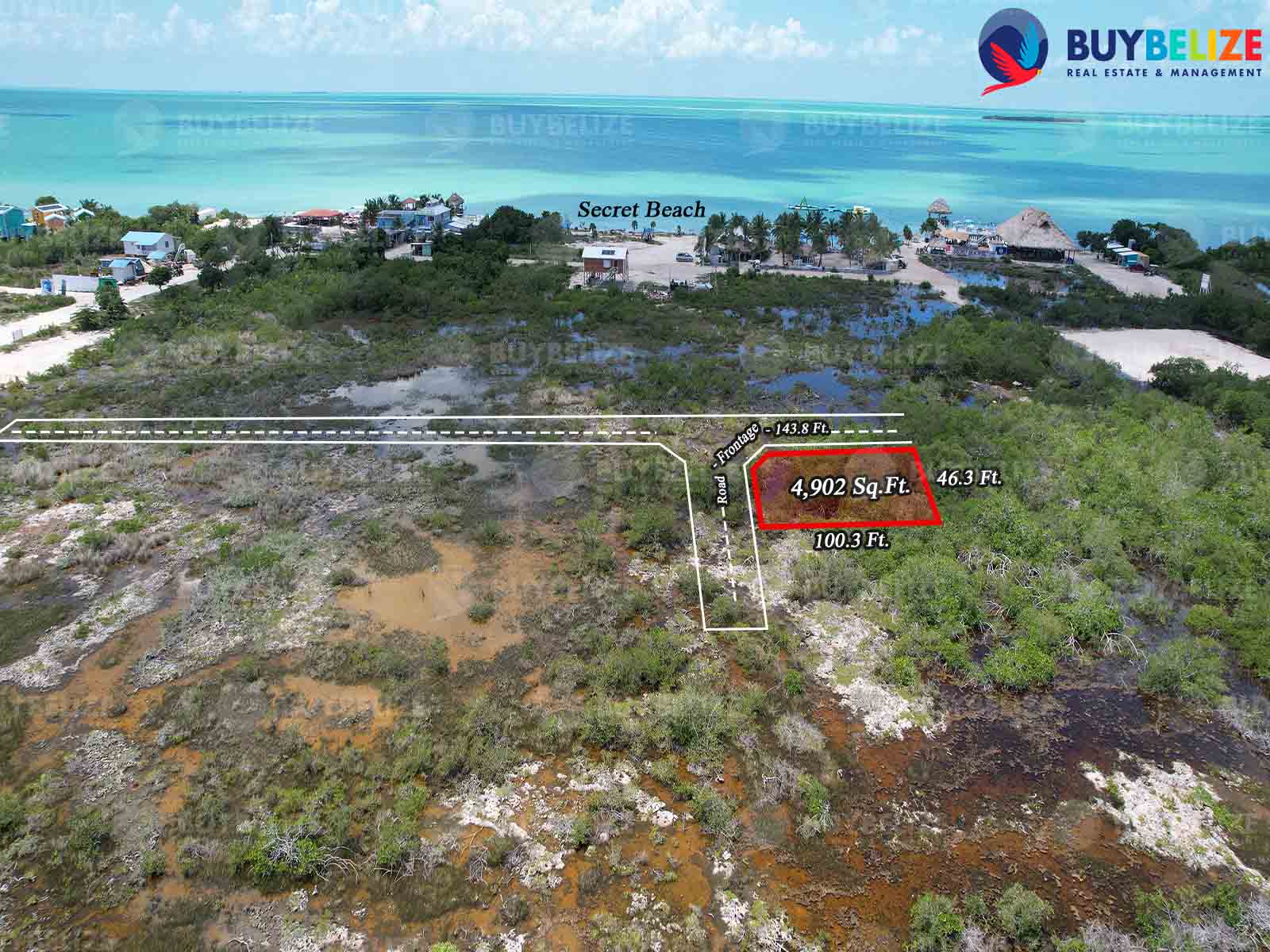 Grand Belizean Estate Corner lot for Sale, near Secret Beach, San Pedro Belize C.A $75,000 USD